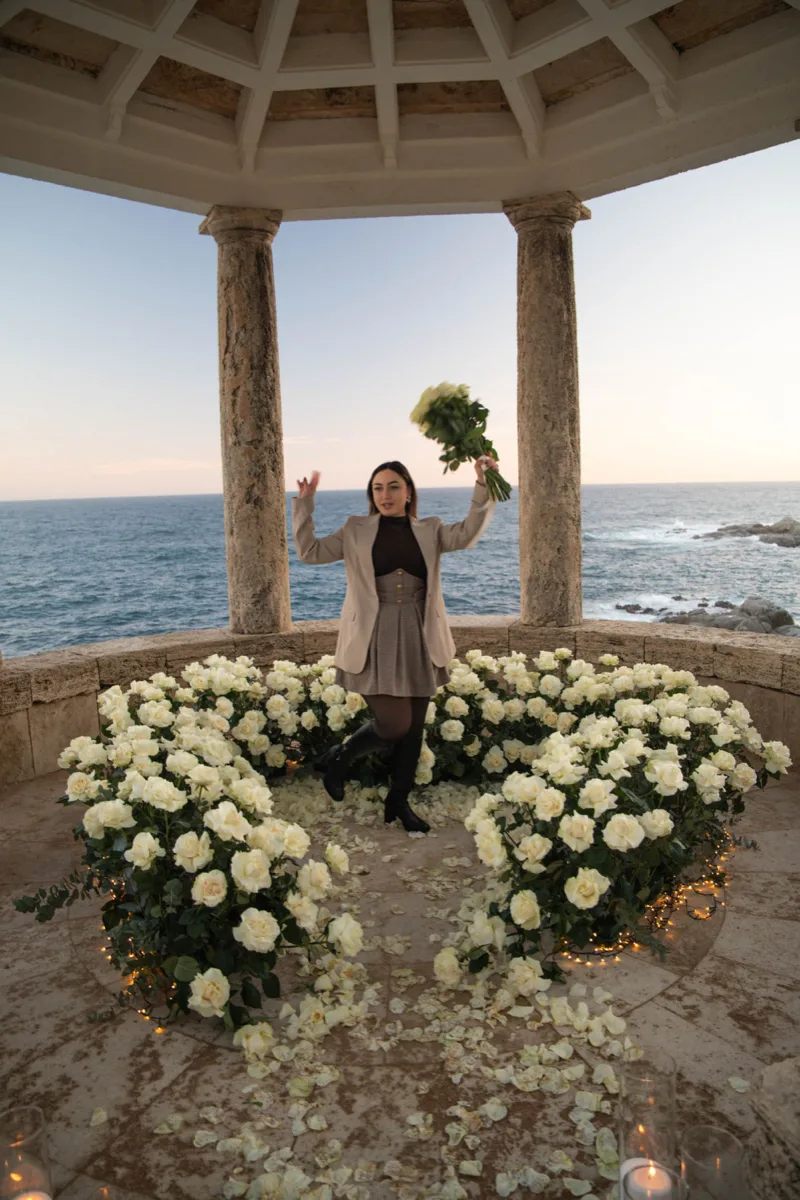 Barcelona proposal at sunset