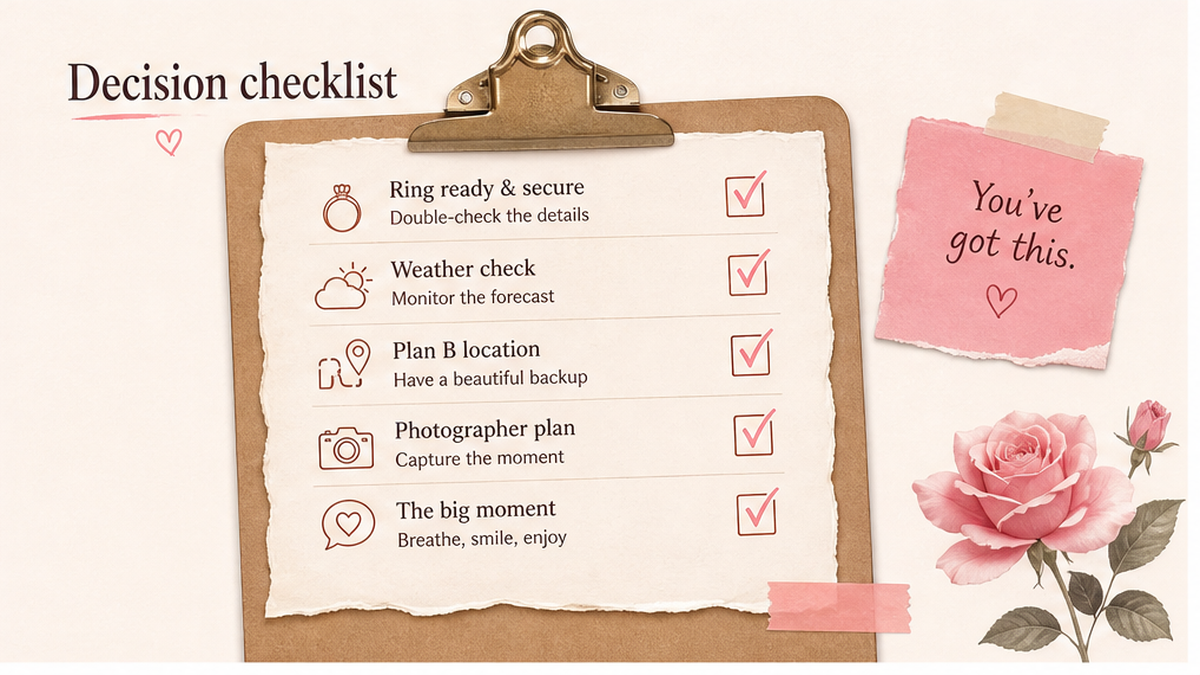 Proposal checklist board: Decision checklist