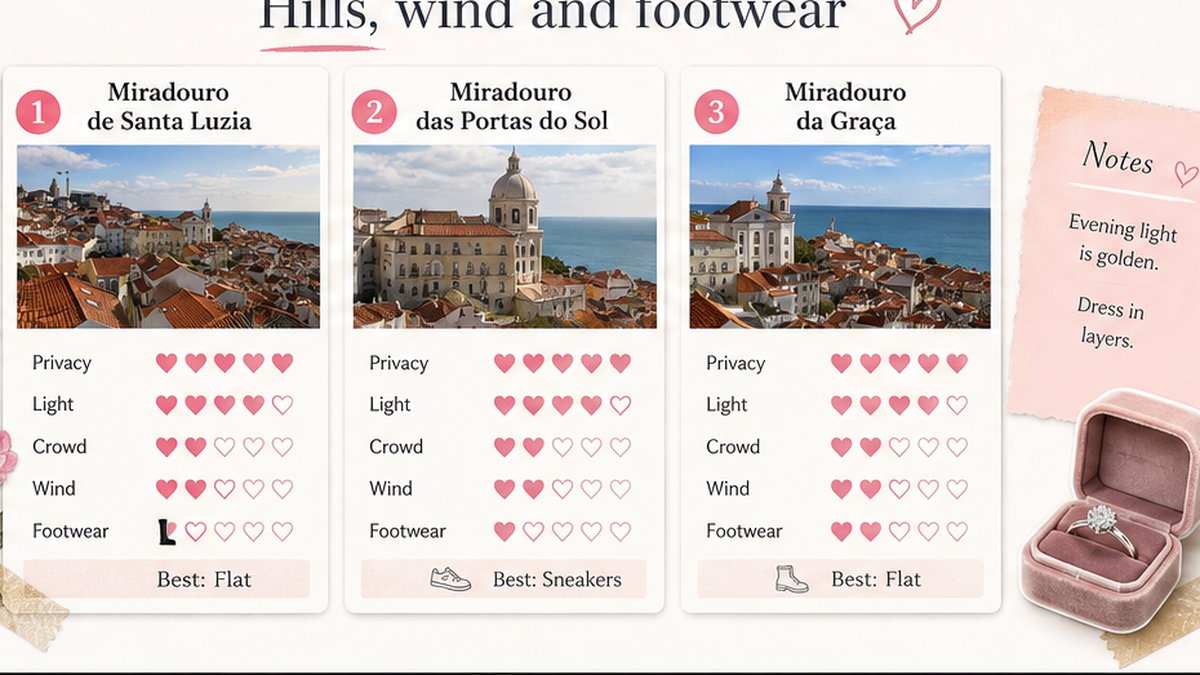 Proposal spot comparison card: Hills, wind and footwear