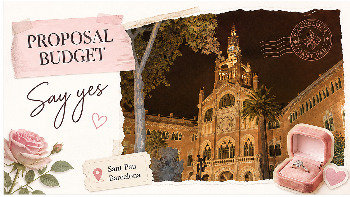 Champagne light over Barcelona — budget the capture and the place before the petals.