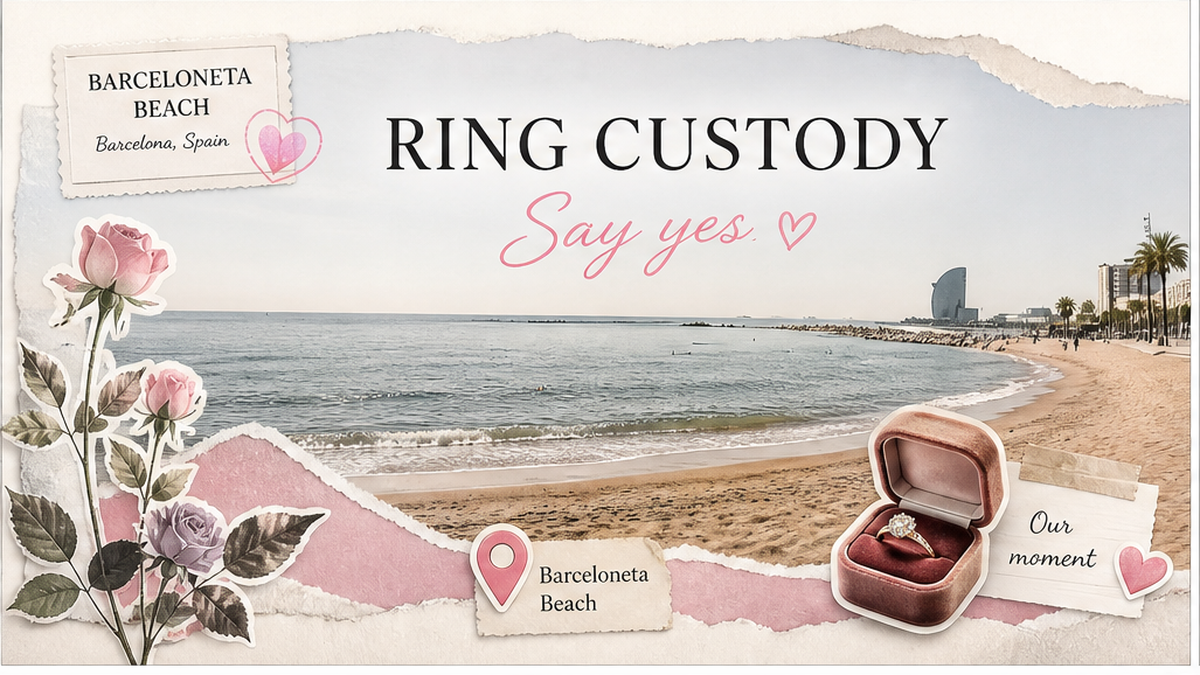 Ring custody runbook for a Barcelona proposal — airport to kneel.