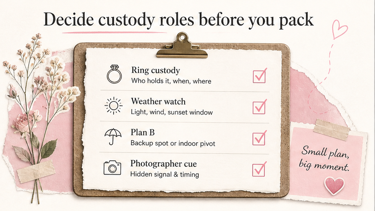 Proposal checklist board: Decide custody roles before you pack