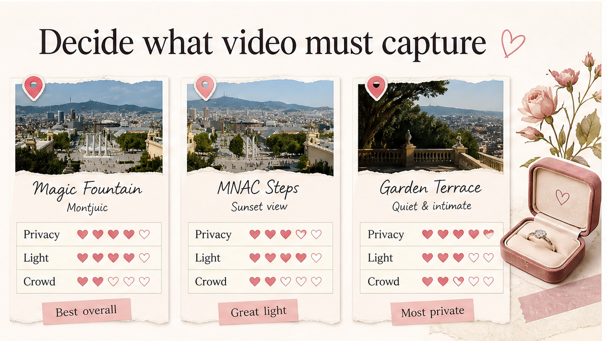 Proposal spot comparison card: Decide what video must capture