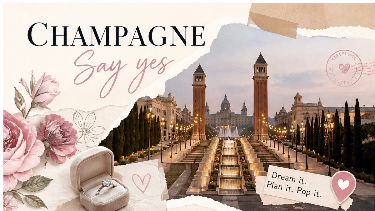 Cover: champagne toast postcard