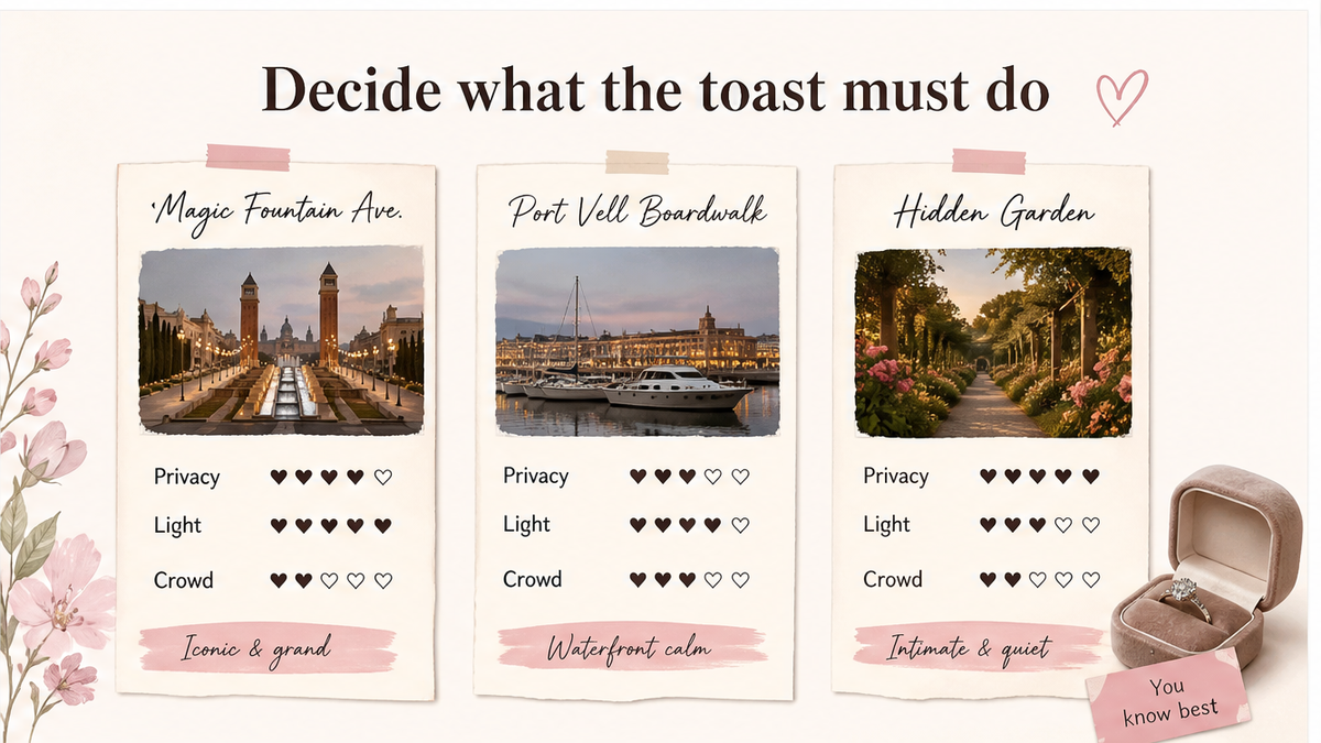Proposal spot comparison card: Decide what the toast must do
