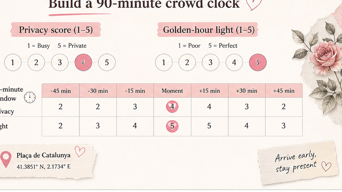 Privacy and light scorecard: Build a 90-minute crowd clock