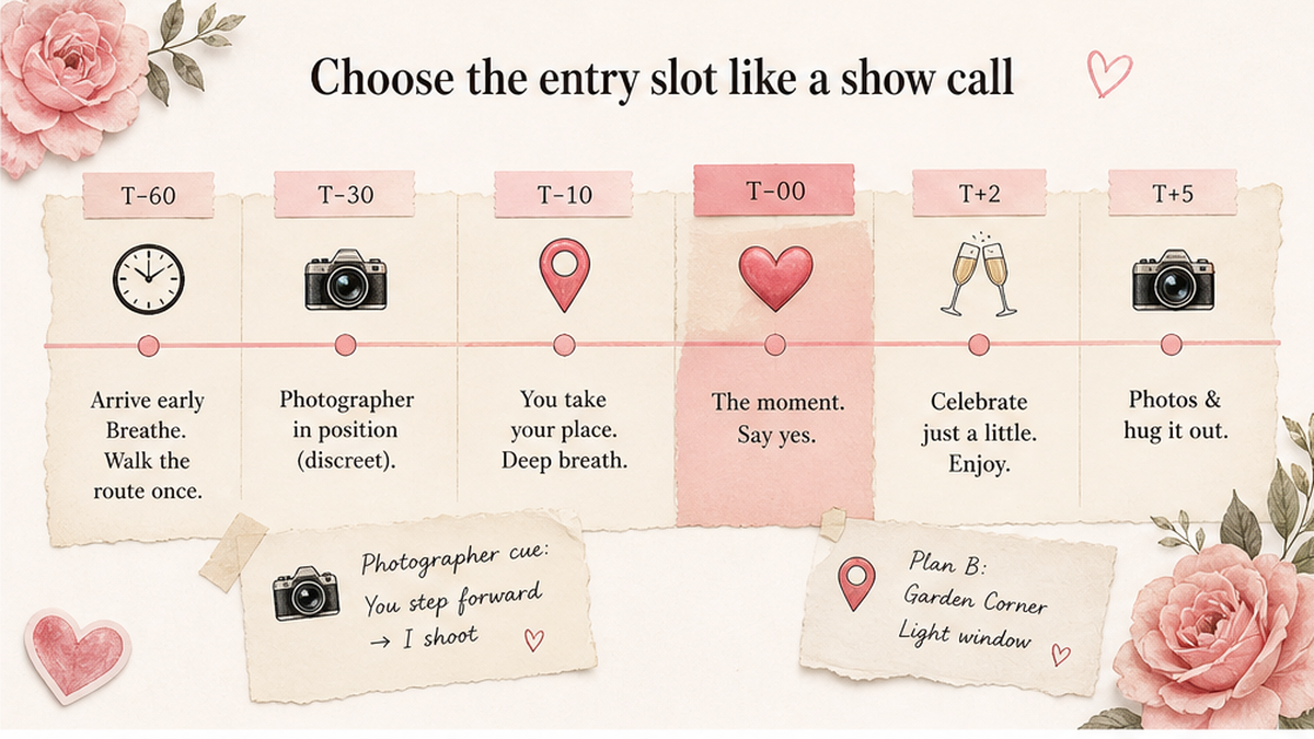 Proposal day timeline: Choose the entry slot like a show call