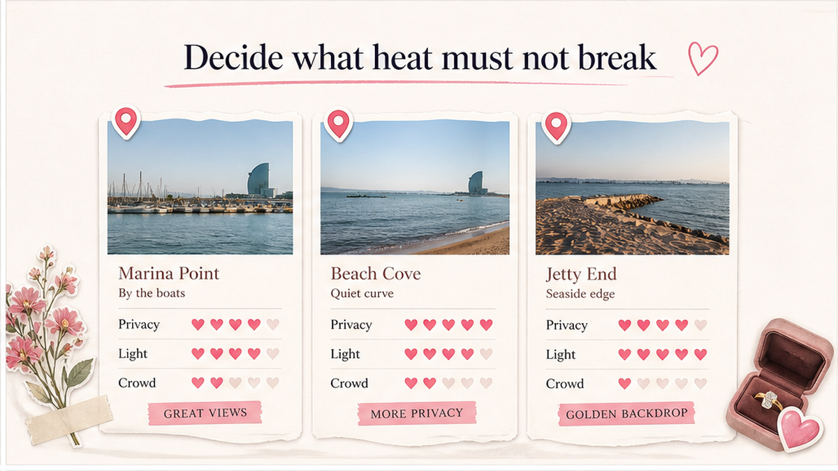 Proposal spot comparison card: Decide what heat must not break
