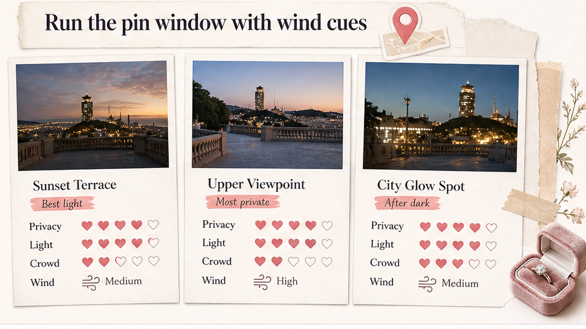 Proposal spot comparison card: Run the pin window with wind cues