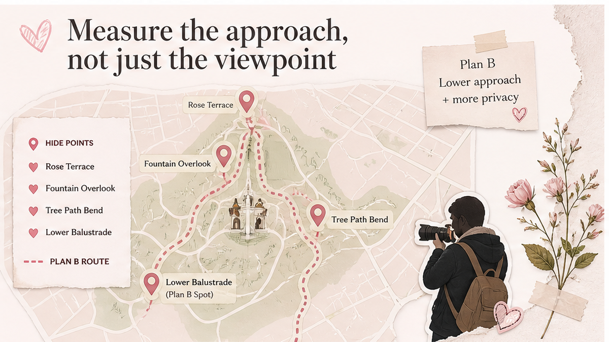 Map pin hide-point board: Measure the approach, not just the viewpoint