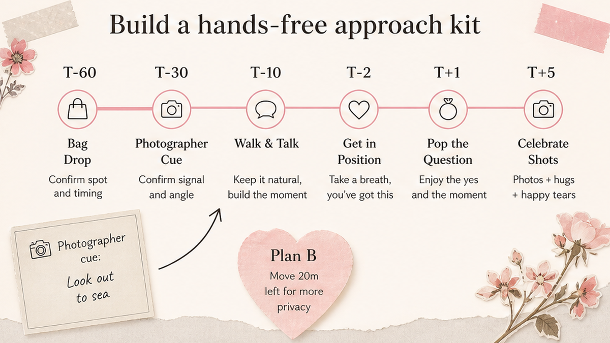 Proposal day timeline: Build a hands-free approach kit