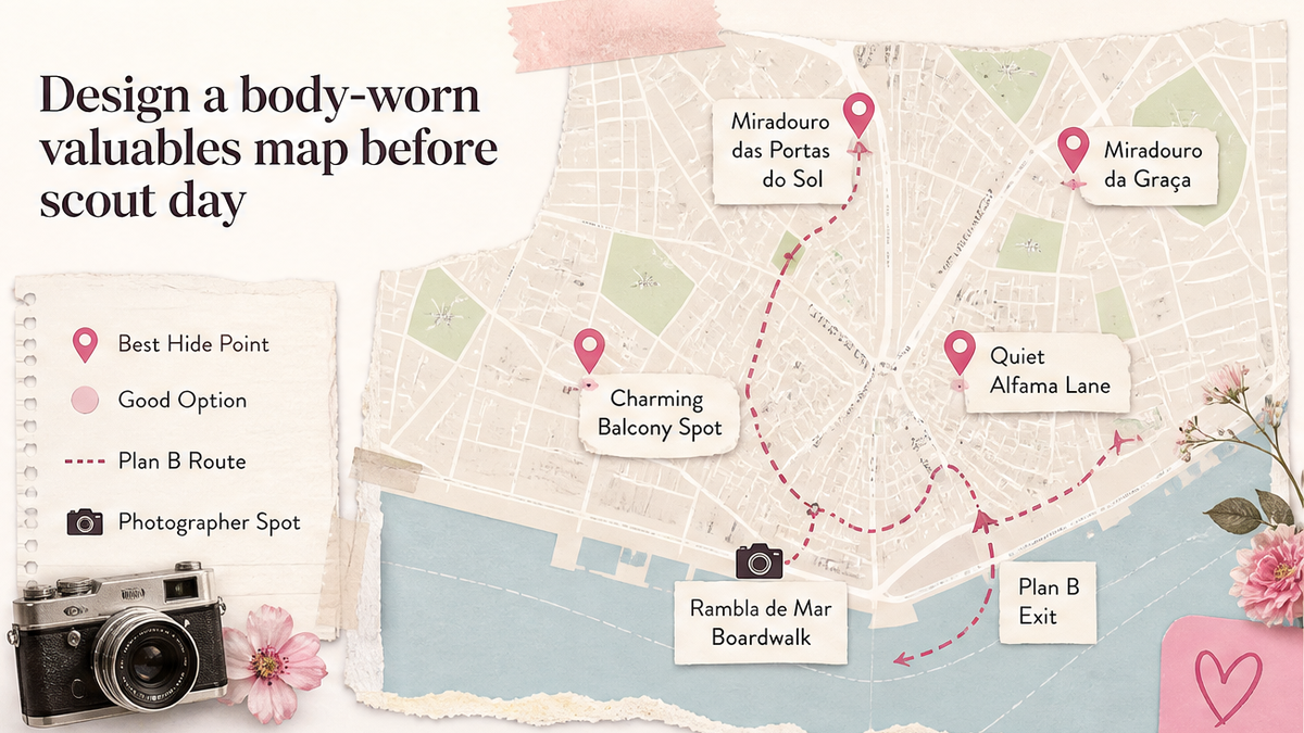 Map pin hide-point board: Design a body-worn valuables map before scout day