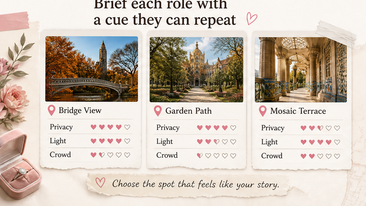 Proposal spot comparison card: Brief each role with a cue they can repeat