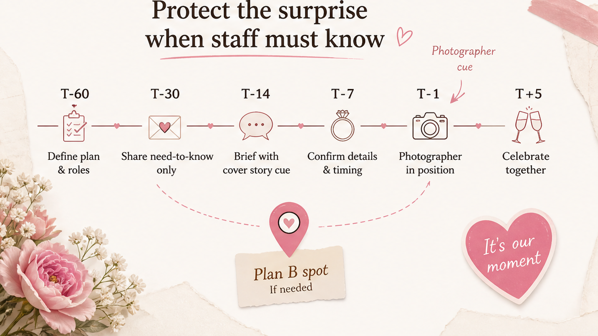 Proposal day timeline: Protect the surprise when staff must know